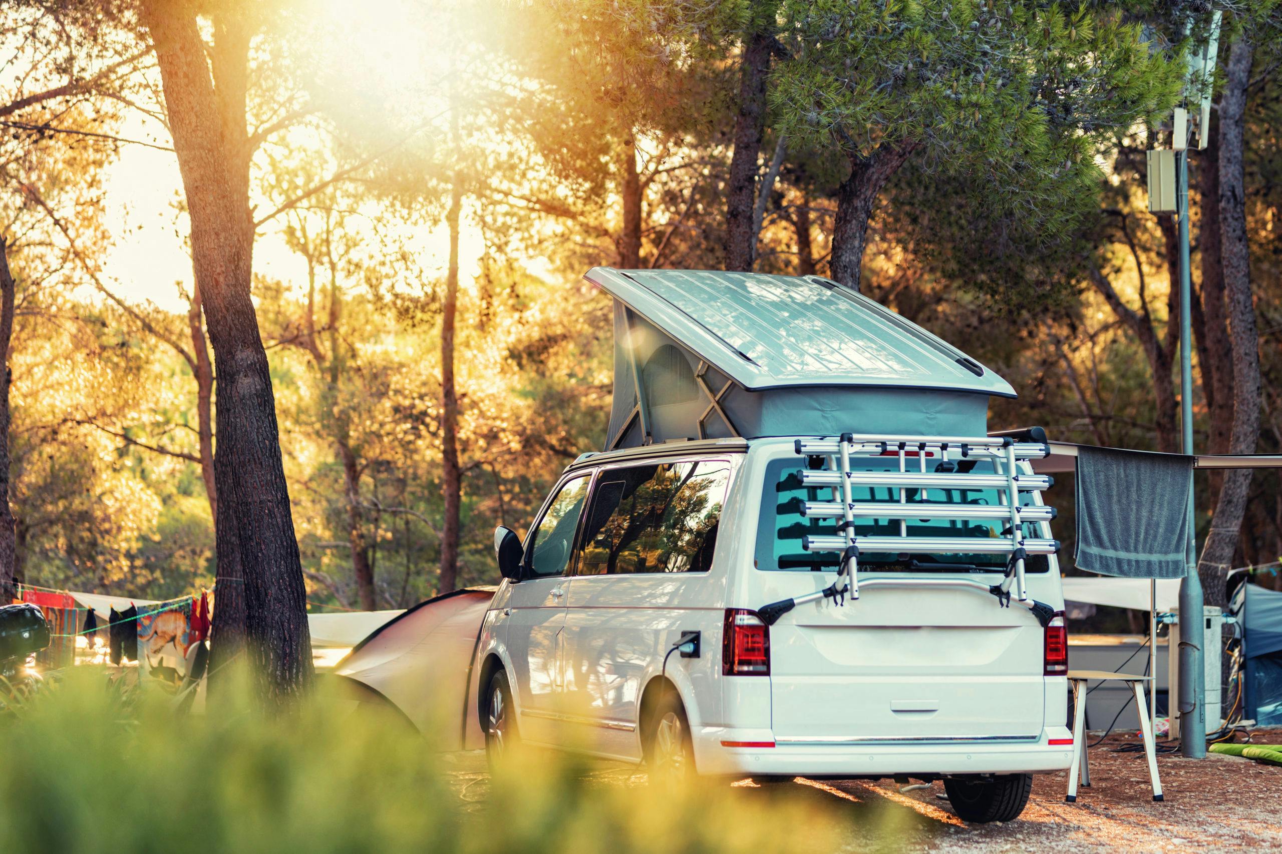 Parking motorhome and campervan