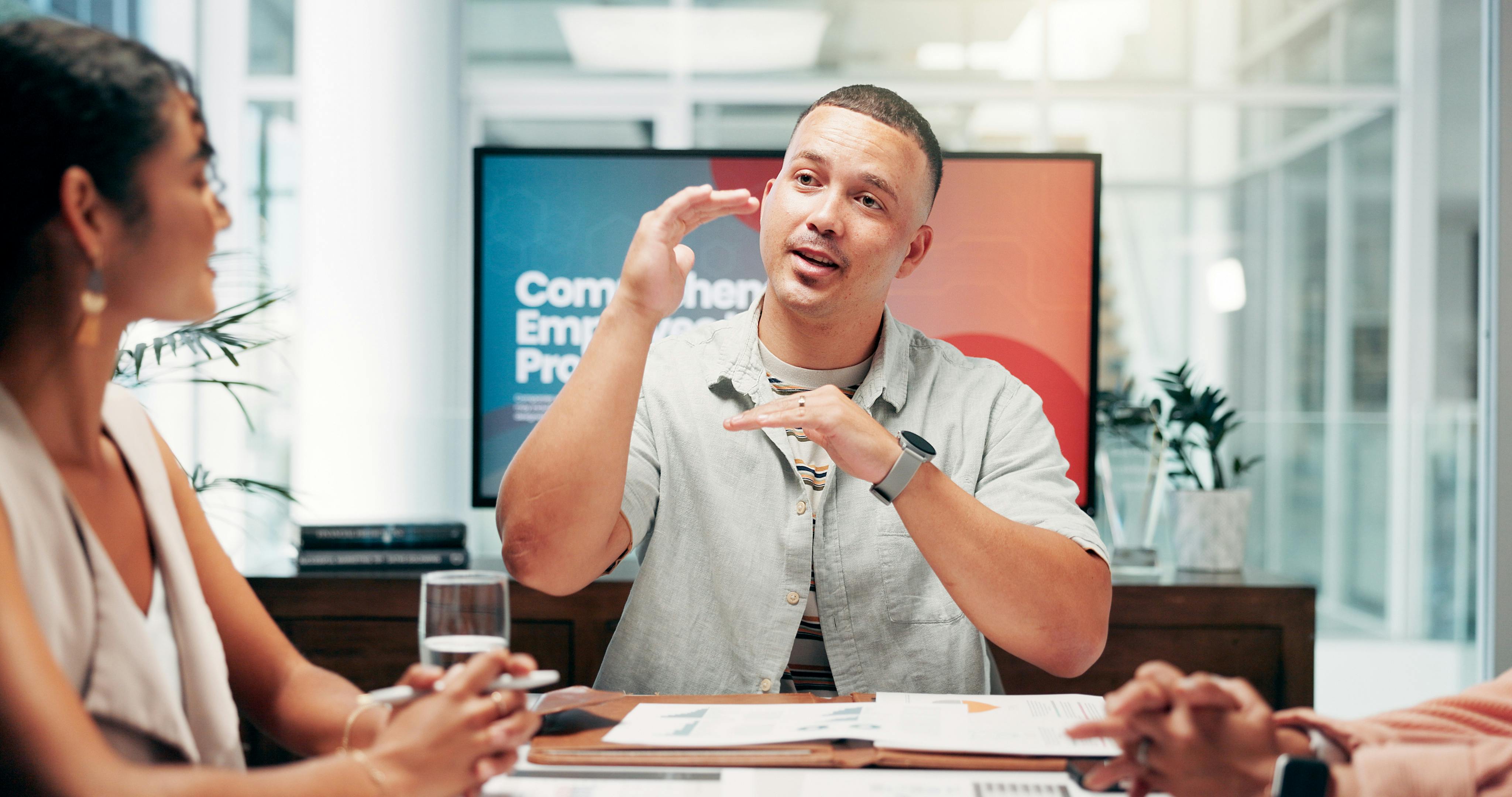 Staff talking about auto enrolment